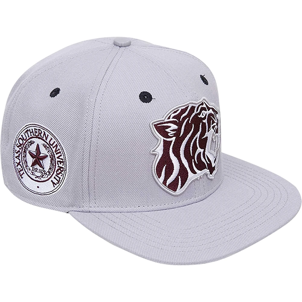 Casquette Snapback grise avec logo de la mascotte des Tennessee State Tigers Pro Standard pour homme