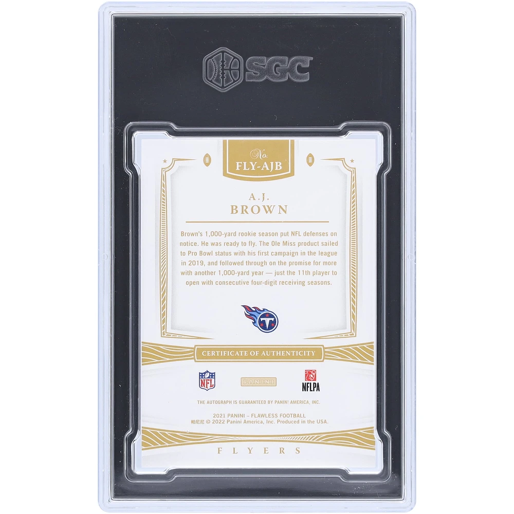 A.J. Brown Tennessee Titans Autographed 2021 Panini Flawless Flawless Finishes Platinum #FLY-AJB #1/1 SGC Authenticated 9/10 Card