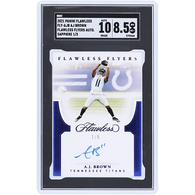 A.J. Brown Tennessee Titans Autographed 2021 Panini Flawless Flawless Finishes Sapphire #FLY-AJB #1/5 SGC Authenticated 8.5/10 Card