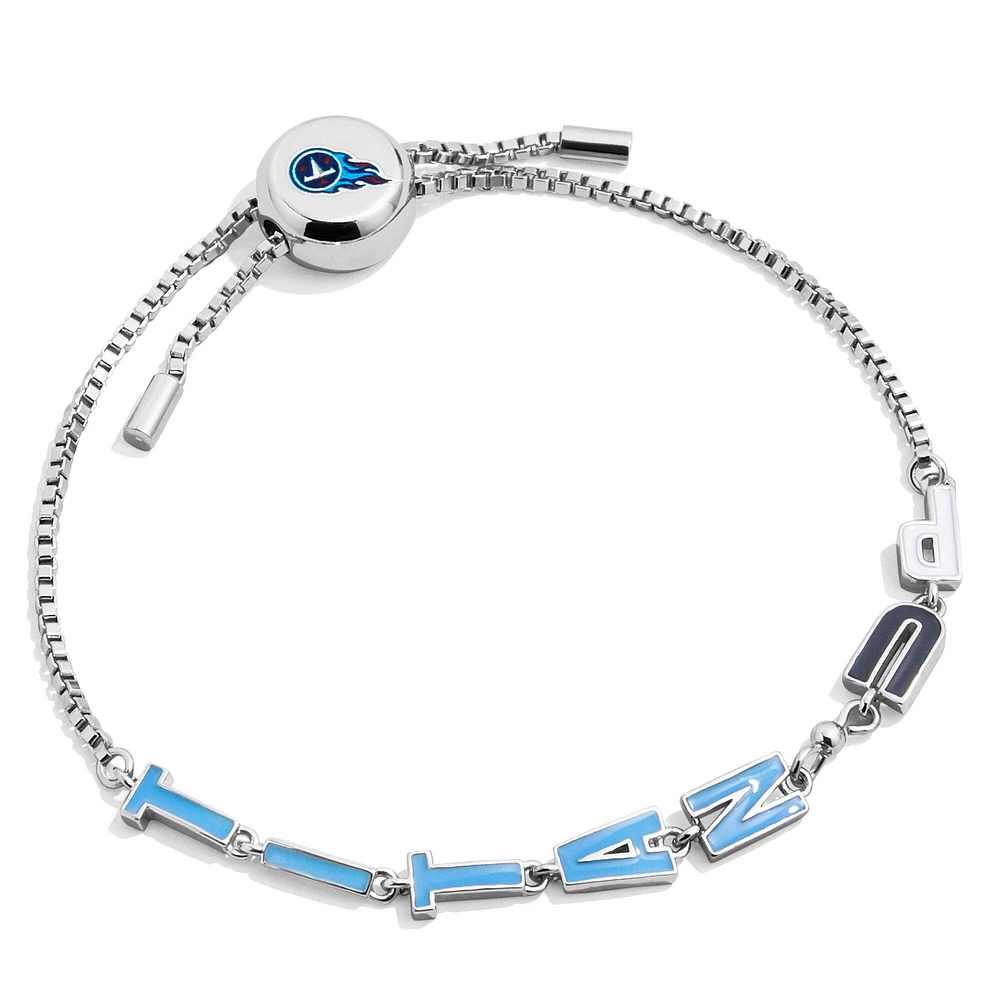 BaubleBar Silver Tennessee Titans Slogan Pull-Tie Bracelet