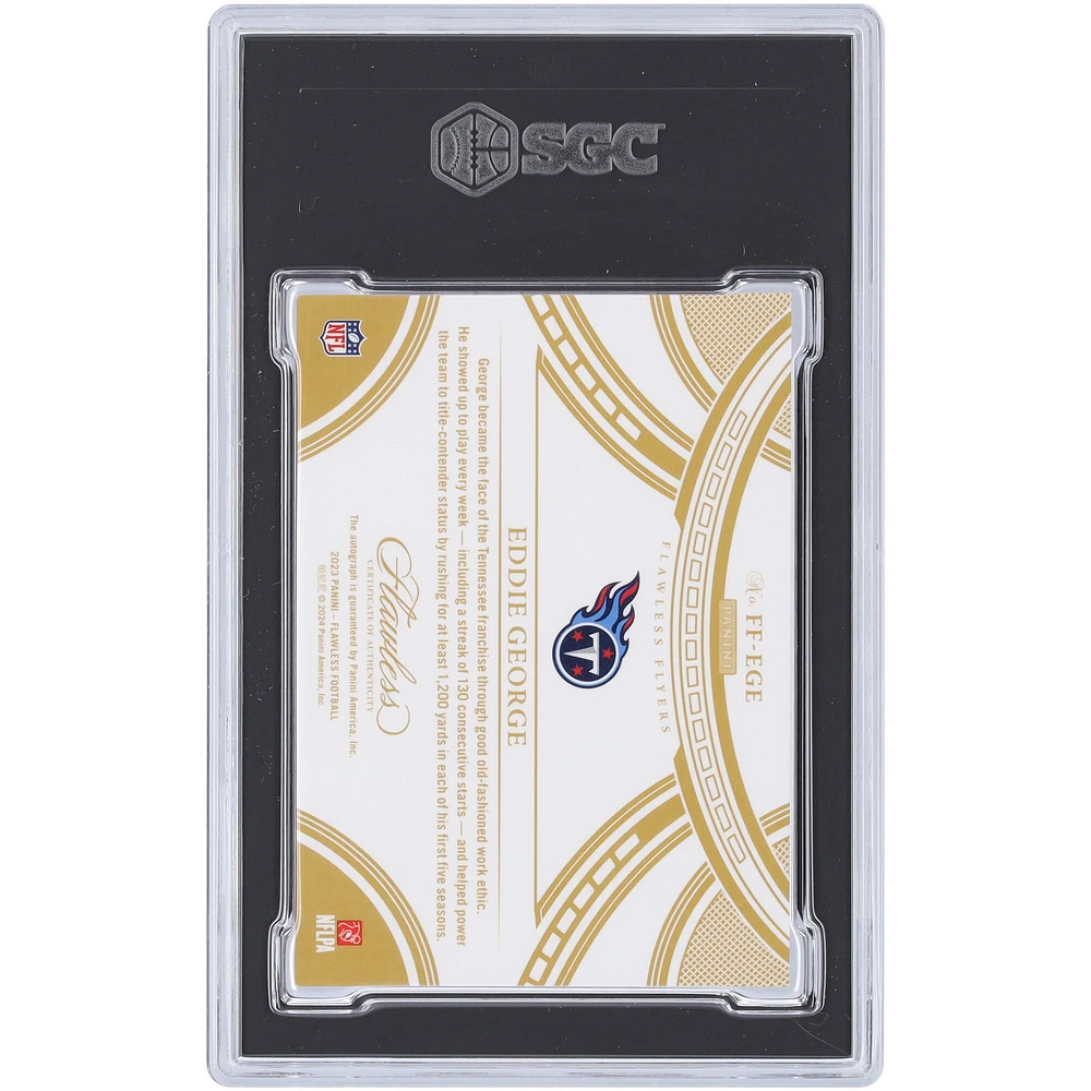 Carte autographiée 9/10 Panini Flawless Flyers Ruby #FF-EGE #1/15 SGC 2023 des Titans du Tennessee signée Eddie George