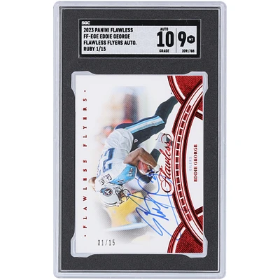 Carte autographiée 9/10 Panini Flawless Flyers Ruby #FF-EGE #1/15 SGC 2023 des Titans du Tennessee signée Eddie George