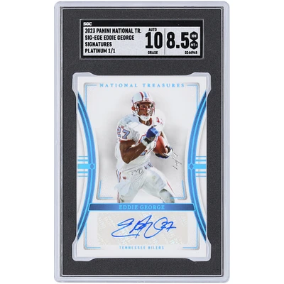 Carte Panini National Treasures Platinum #SIG-EGE #1/1 SGC authentifiée 8,5/10 autographiée par Eddie George Tennessee Titans 2023