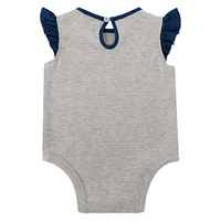 Girls Infant Heather Gray/Navy Tennessee Titans All Dolled Up Three-Piece Bodysuit, Skirt & Booties Set