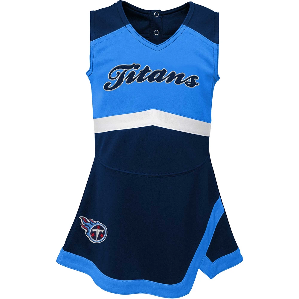 Girls Infant Navy Tennessee Titans Cheer Captain Jumper Dress