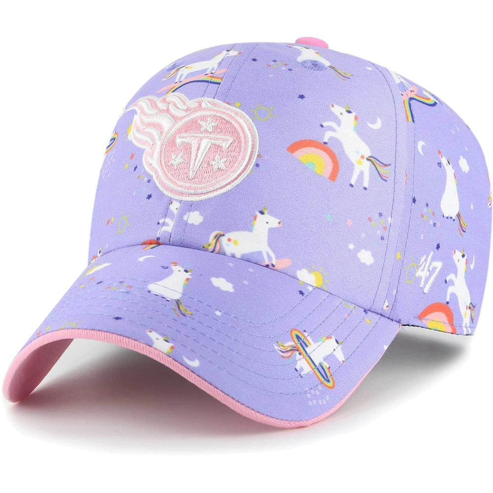 Bonnet ajustable pour fille d'âge préscolaire '47 Lavande Tennessee Titans Unicorn Clean Up