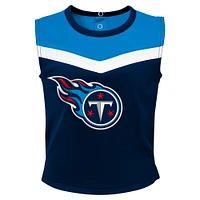 Ensemble de pom-pom girl deux pièces bleu marine Tennessee Titans Spirit Cheer pour filles avec bloomers