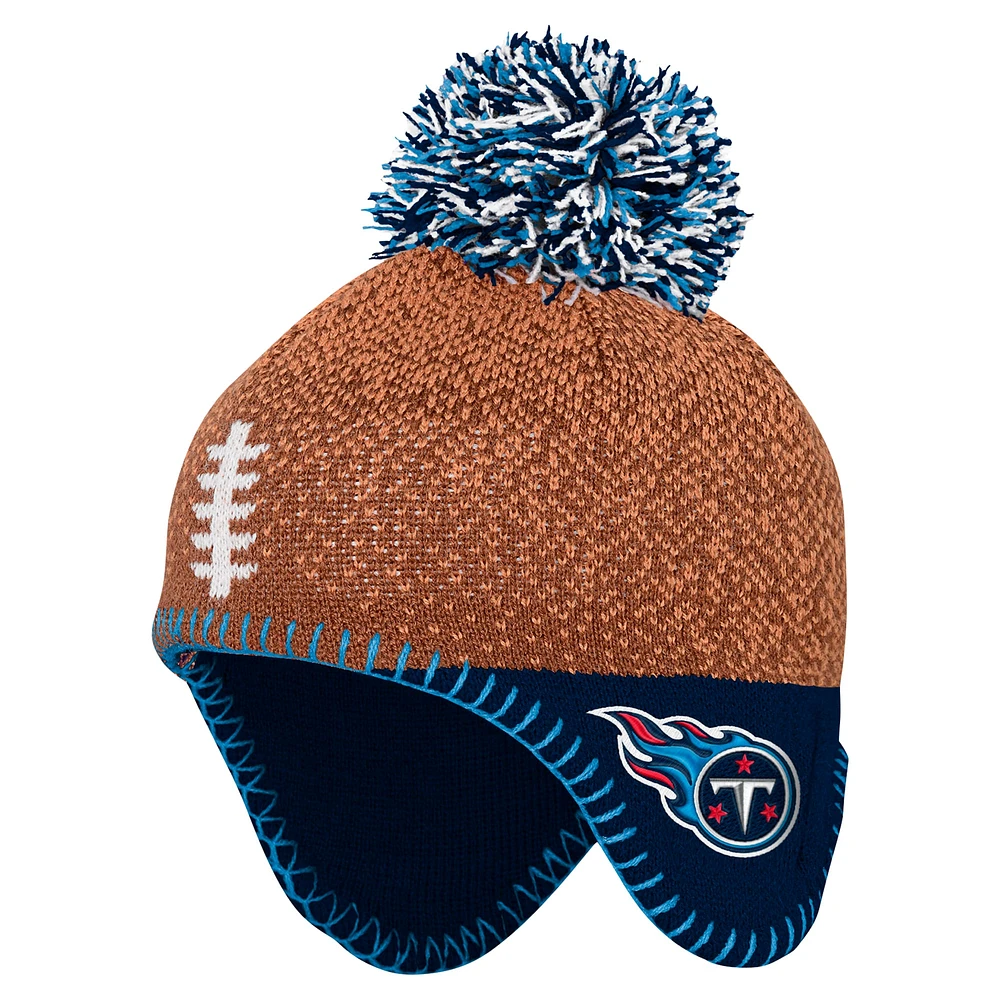 Infant Brown Tennessee Titans Football Head Knit Hat with Pom