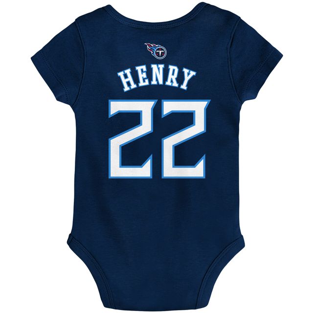 Body pour bébé Derrick Henry Navy Tennessee Titans Mainliner Nom et numéro du joueur