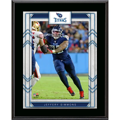 Plaque de joueur sublimée encadrée de 10,5" x 13" de Jeffery Simmons Tennessee Titans