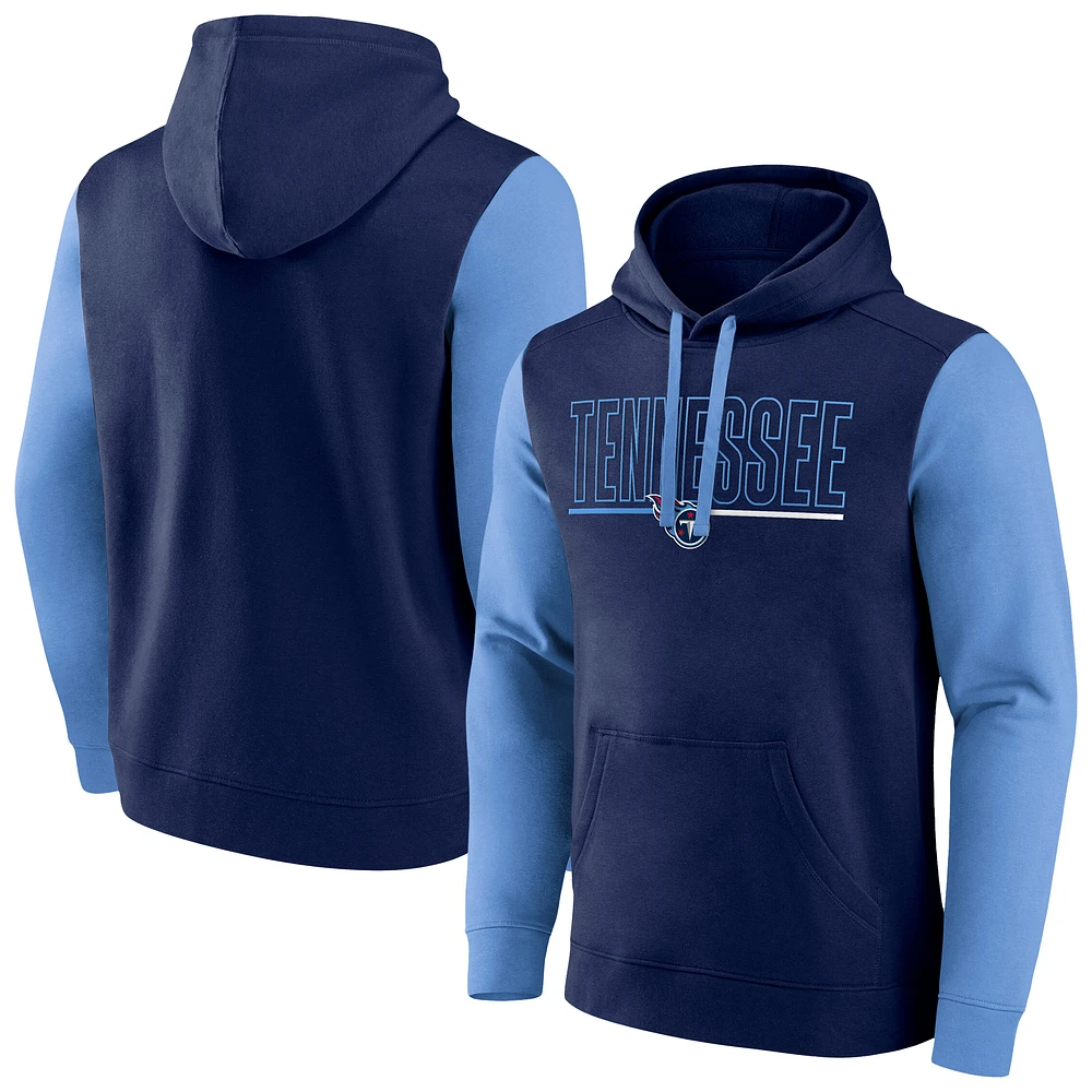 Sweat à capuche enfiler Fanatics bleu marine Tennessee Titans Big & Tall Outline pour hommes