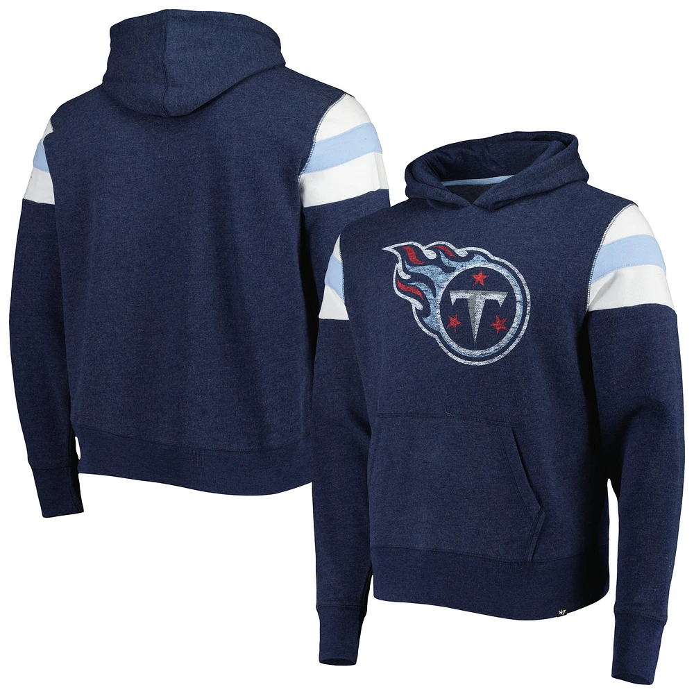 Men's '47 Heathered Navy Tennessee Titans Premier Nico Pullover Hoodie