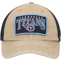 Men's '47 Khaki Tennessee Titans Dial Trucker Clean Up Adjustable Hat