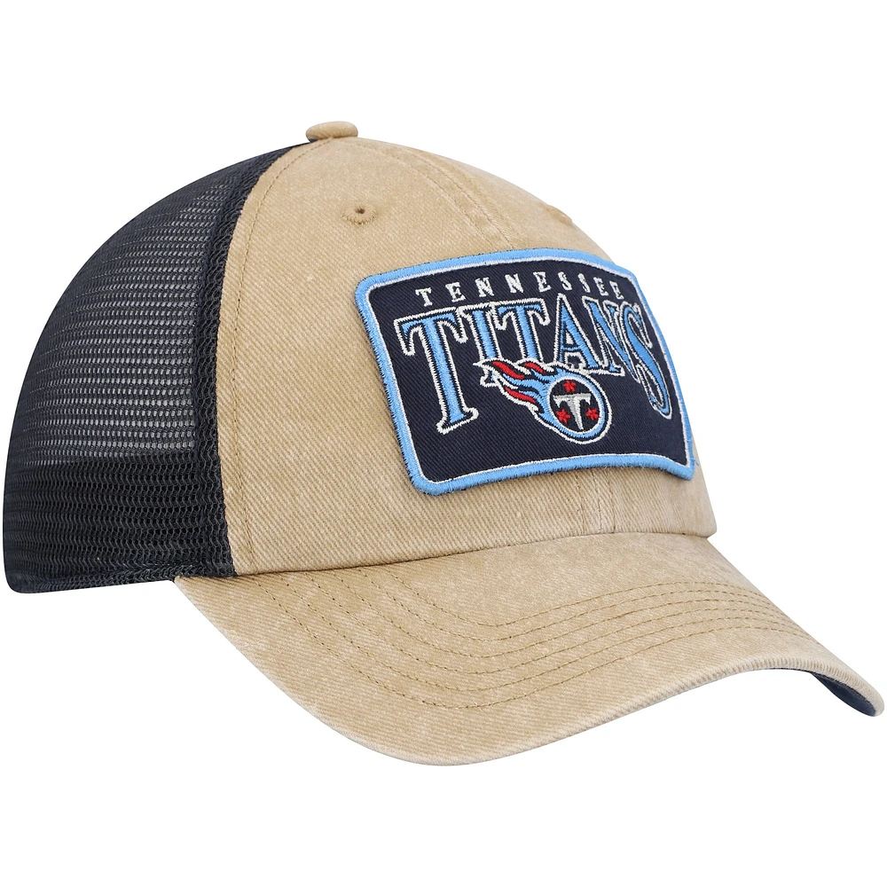 Men's '47 Khaki Tennessee Titans Dial Trucker Clean Up Adjustable Hat