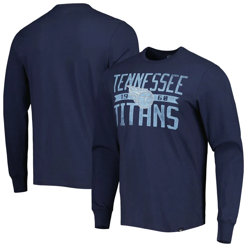 T-shirt à manches longues Franklin pour hommes '47 Navy Tennessee Titans Brand Wide Out