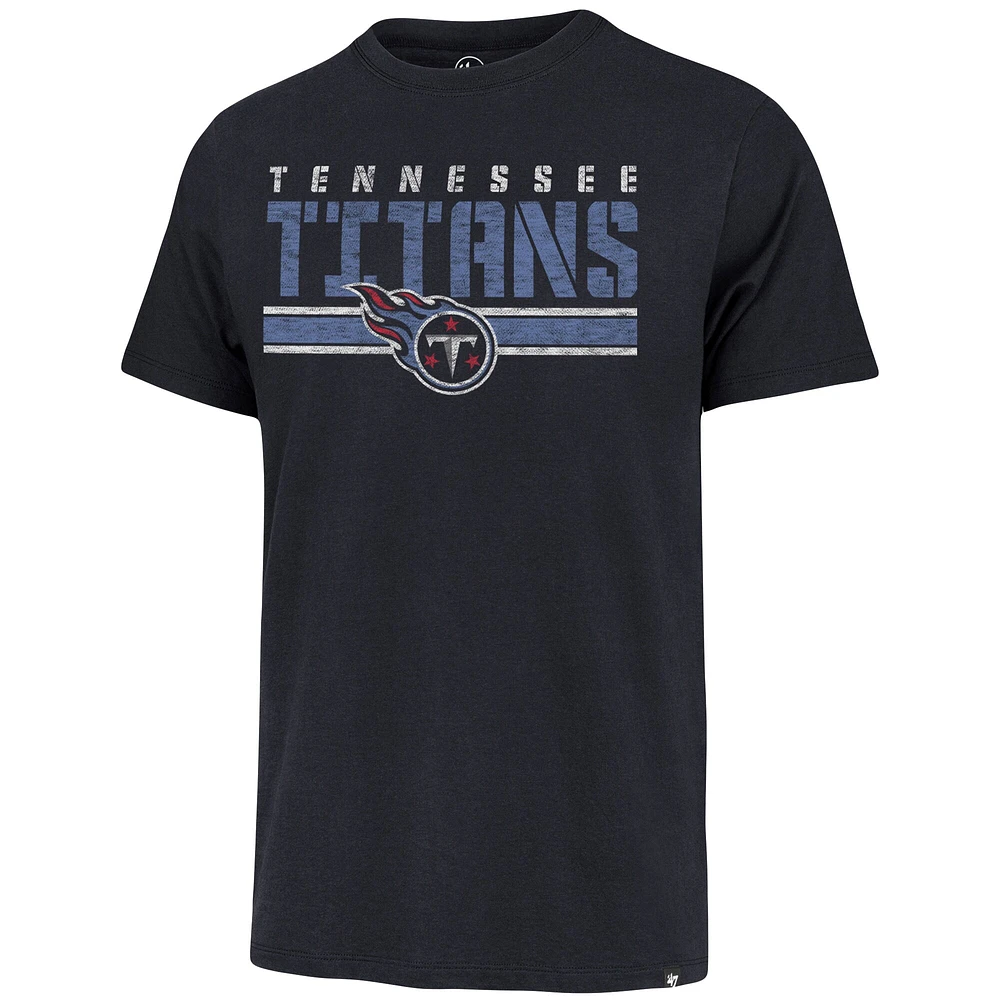 T-shirt à rayures de l'équipe des Titans du Tennessee '47 bleu marine pour homme