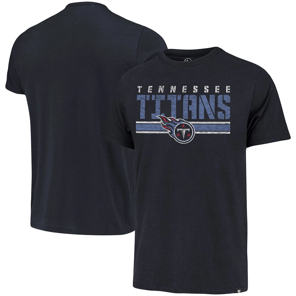 T-shirt à rayures de l'équipe des Titans du Tennessee '47 bleu marine pour homme