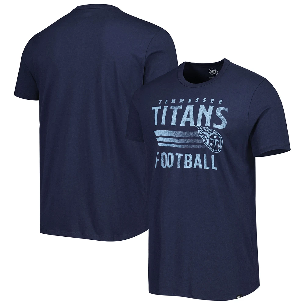 T-shirt '47 Navy Tennessee Titans Wordmark Rider Franklin pour homme