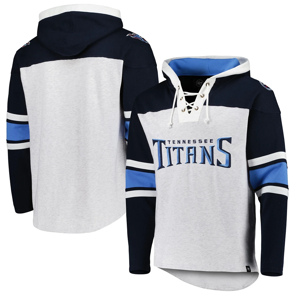 Chandail à capuchon lacets gris chiné pour hommes '47 Tennessee Titans Gridiron