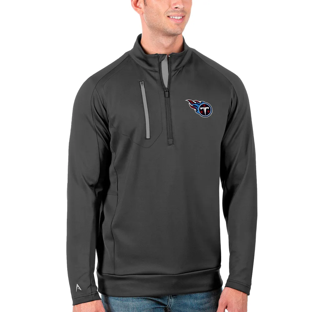 Men's Antigua Heathered Gray Tennessee Titans Course Full-Zip