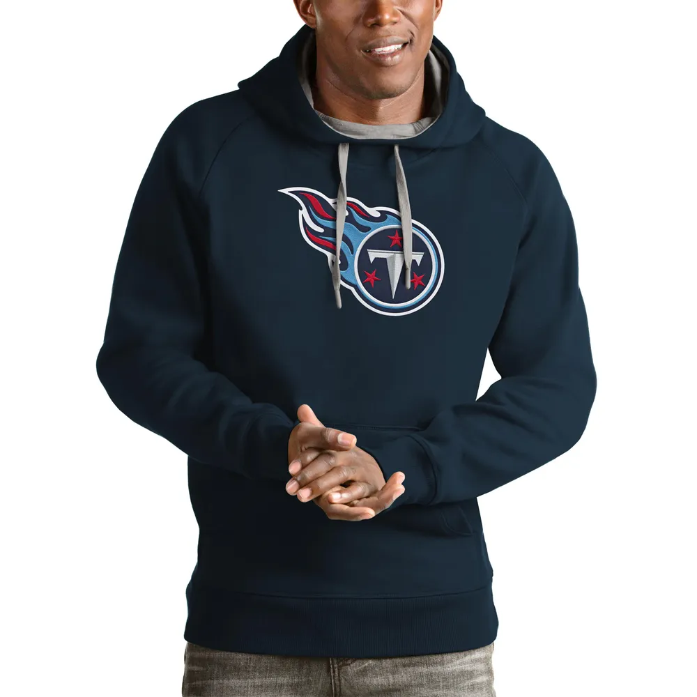 Men's Antigua Heathered Gray Chicago Bears Logo Victory Pullover Hoodie