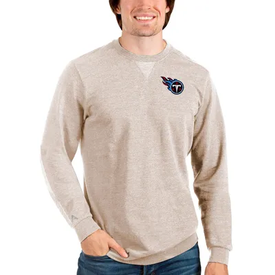 Denver Broncos Antigua Reward Crewneck Pullover Sweatshirt - Heathered Black