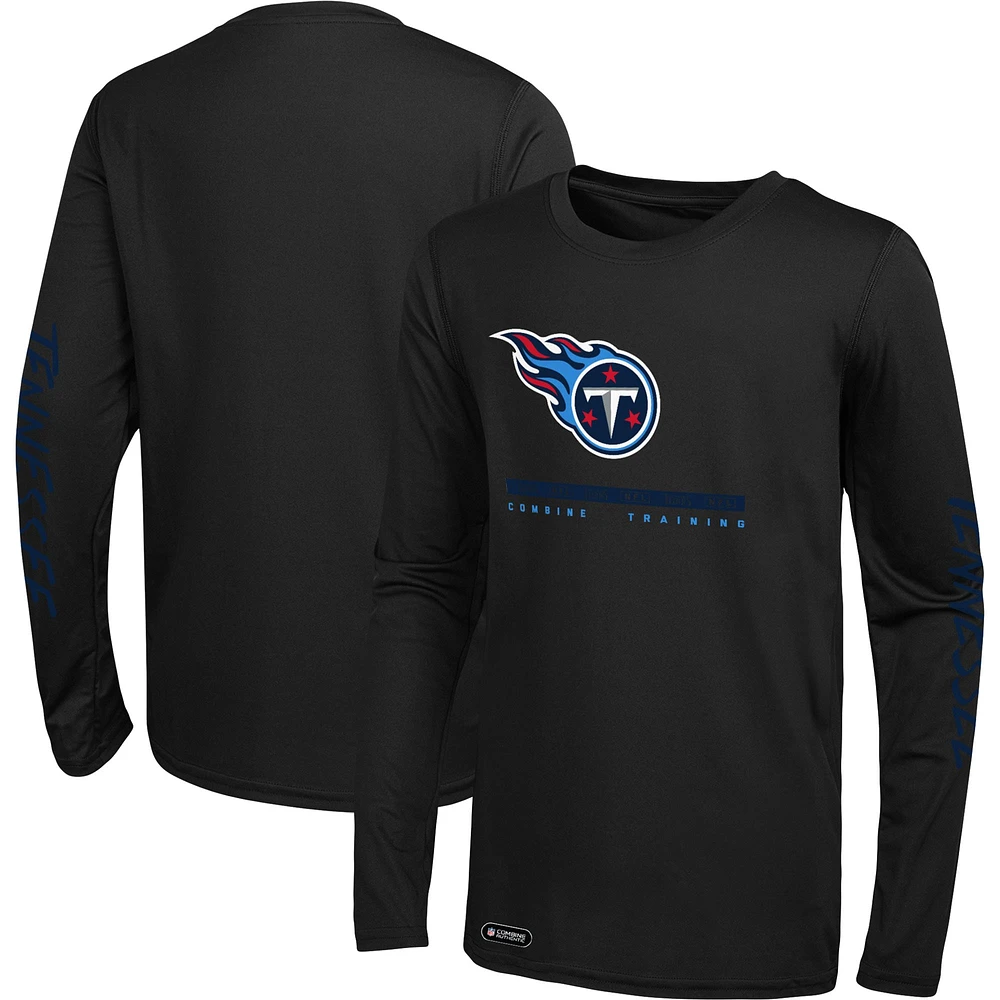 T-shirt à manches longues noir Tennessee Titans Agility pour homme