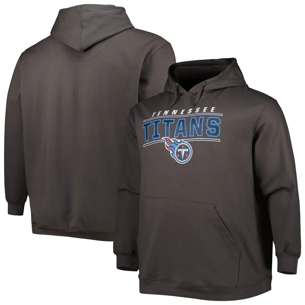 Lids Tennessee Titans Big & Tall Logo Pullover Hoodie - Charcoal