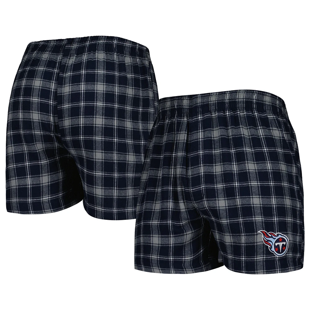 Boxer en flanelle pour homme Concepts Sport bleu marine/gris Tennessee Titans Ledger