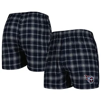 Men's Concepts Sport Navy/Gray Tennessee Titans Ledger Flannel Boxers