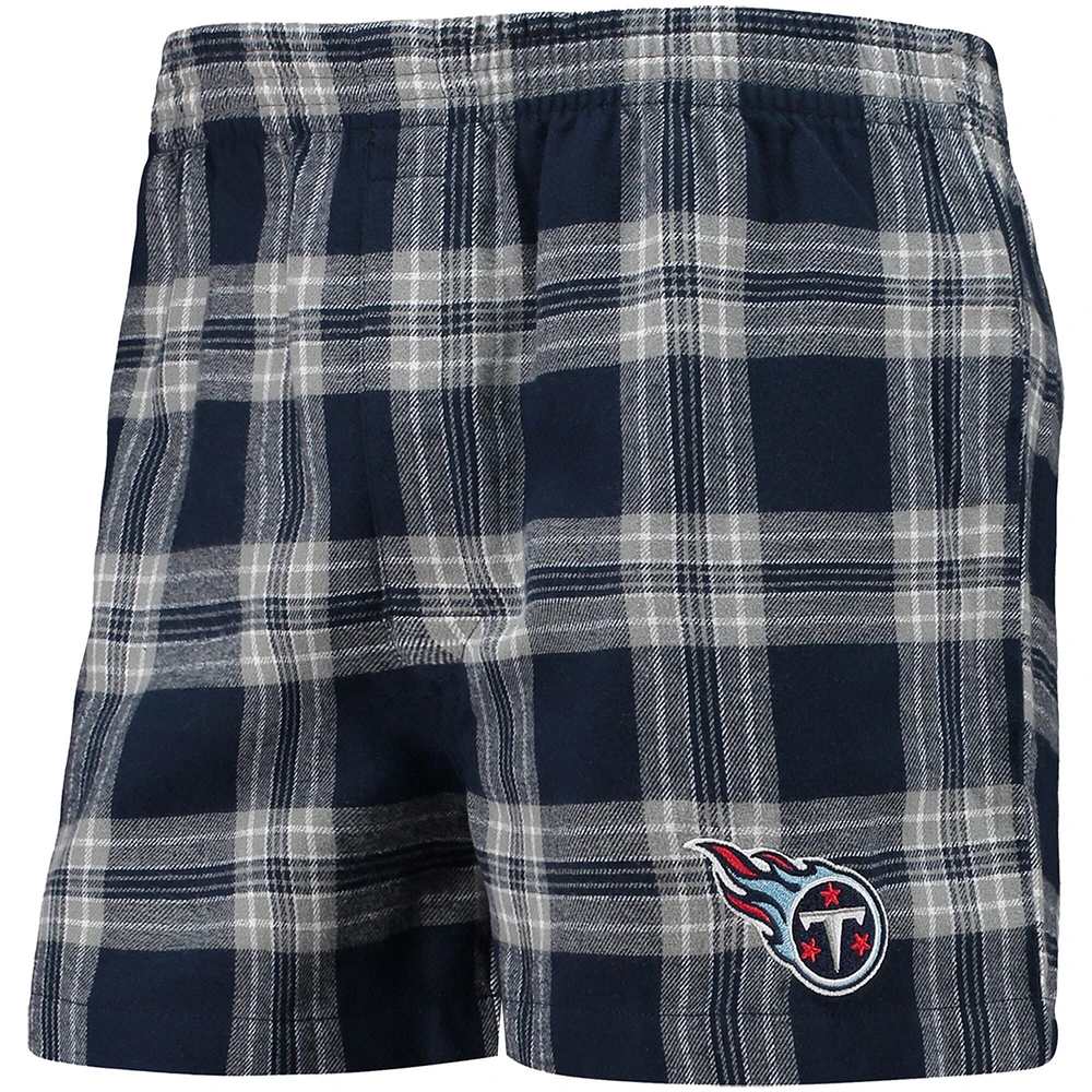 Boxer Concepts Sport pour hommes en flanelle à emporter Tennessee Titans bleu marine/argenté