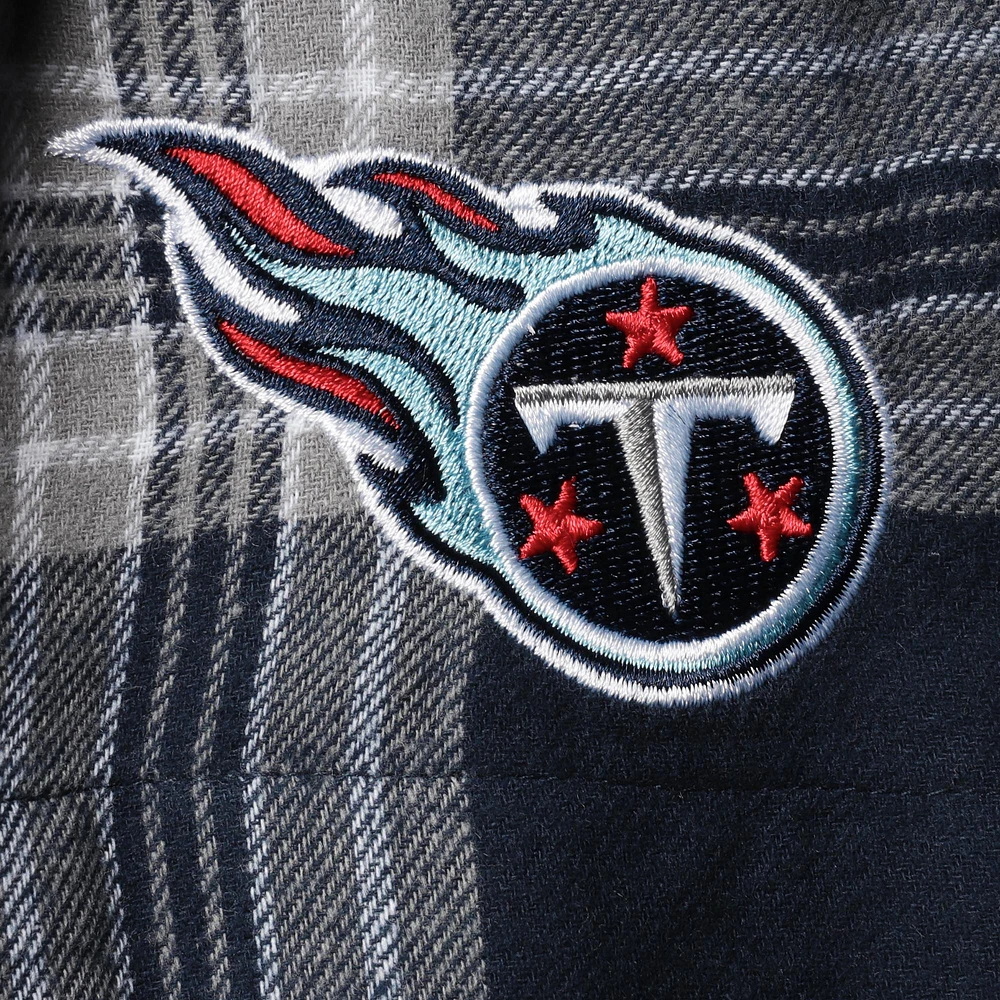 Boxer Concepts Sport pour hommes en flanelle à emporter Tennessee Titans bleu marine/argenté