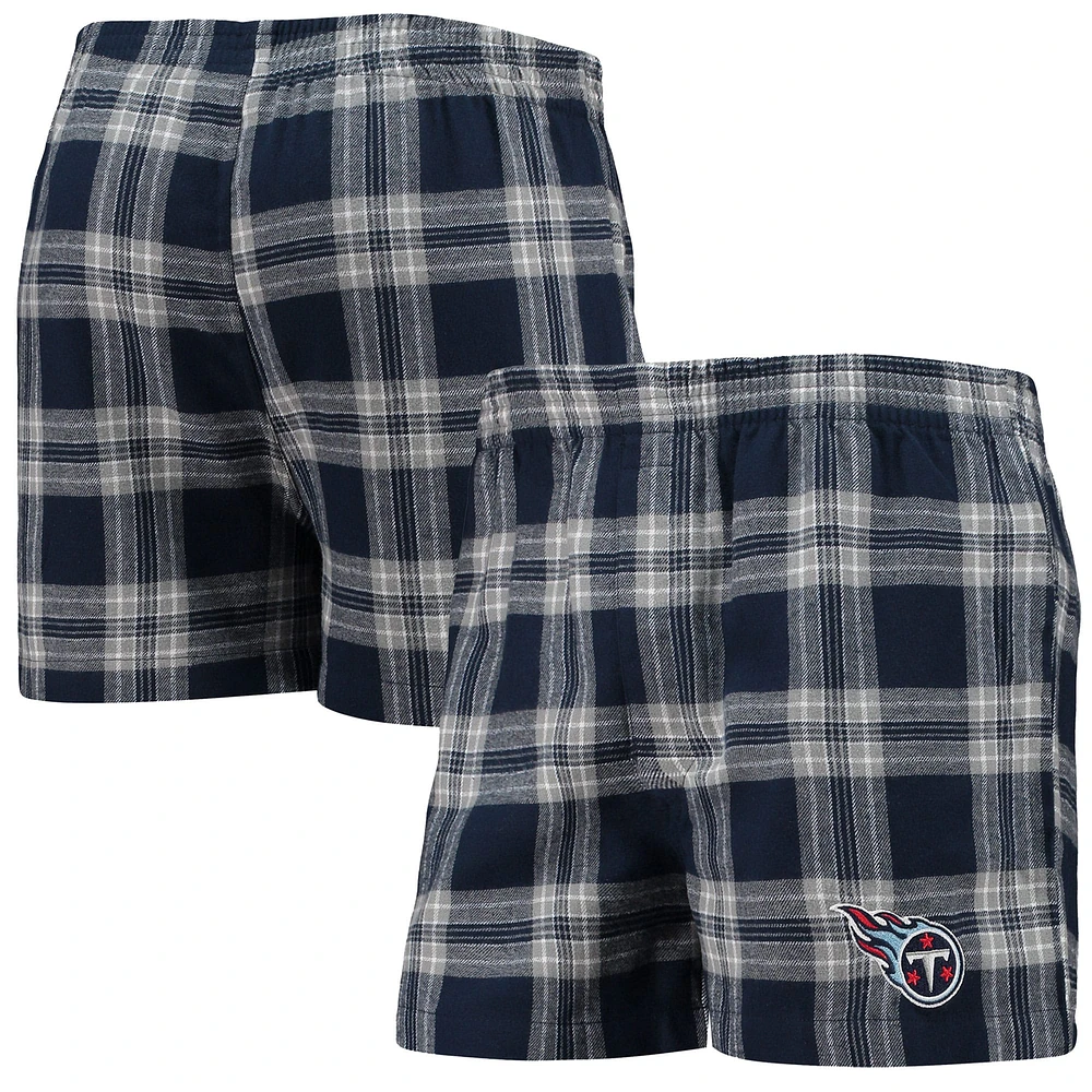 Boxer Concepts Sport pour hommes en flanelle à emporter Tennessee Titans bleu marine/argenté