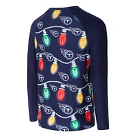 Ensemble t-shirt à manches longues et pantalon en tricot raglan Garland de Tennessee Titans pour hommes Concepts Sport Navy