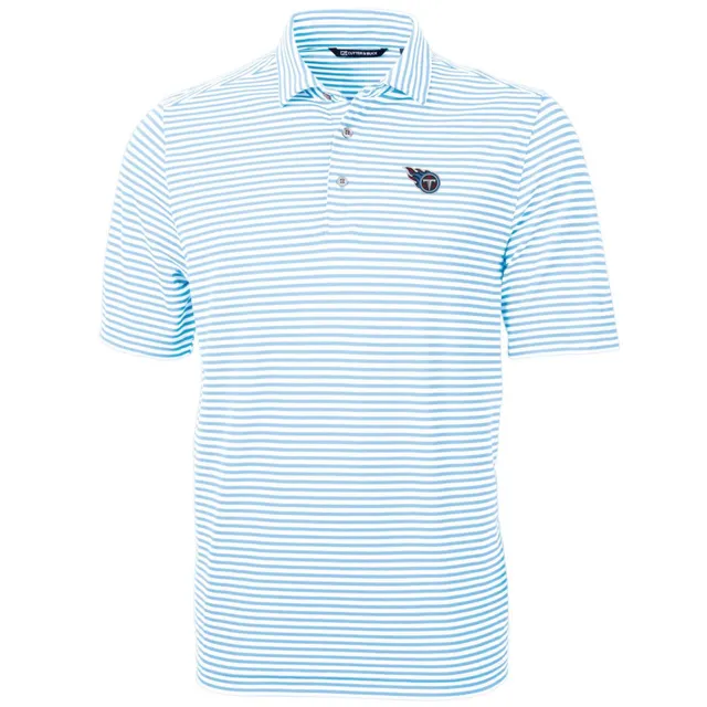 Men's Cutter & Buck Blue Carolina Panthers Big Tall Virtue Eco Pique Stripe Recycled Polo