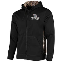 Sweat à capuche entièrement zippé Dunbrooke Camo Tennessee Titans Decoy Tech Fleece pour hommes, noir/Realtree