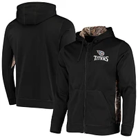 Sweat à capuche entièrement zippé Dunbrooke Camo Tennessee Titans Decoy Tech Fleece pour hommes, noir/Realtree