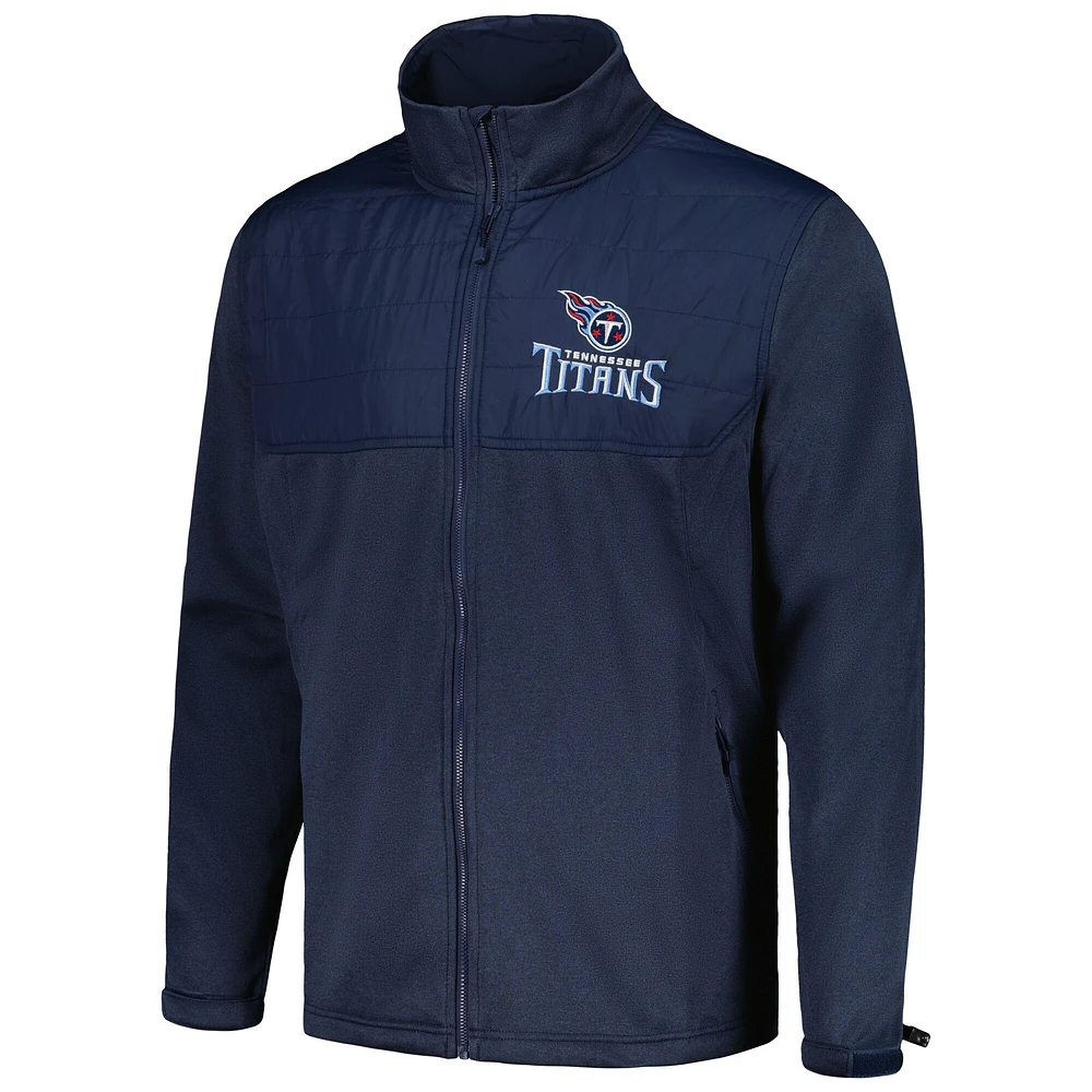 Men's Dunbrooke Heather Navy Tennessee Titans Explorer Tech Full-Zip Jacket