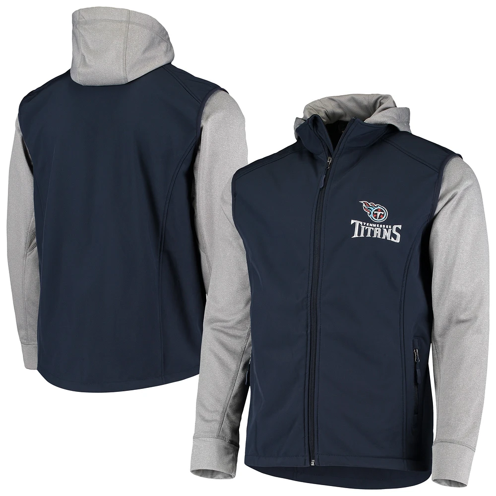 Veste homme Dunbrooke bleu marine/gris Tennessee Titans Alpha entièrement zippée