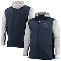 Veste à capuche zippée intégrale Dunbrooke bleu marine/gris Tennessee Titans pour hommes Tailles Big & Tall Alpha