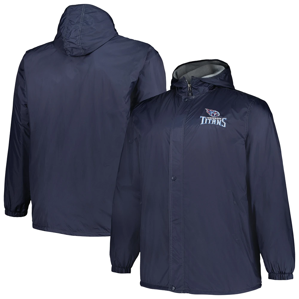 Dunbrooke Navy Tennessee Titans Big & Tall Legacy Stadium Veste entièrement zippée pour homme