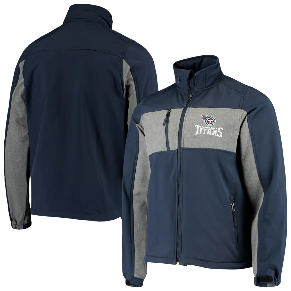 Blouson à fermeture éclair intégrale Dunbrooke Tennessee Titans Circle Zephyr bleu marine pour hommes