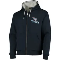 Men's Dunbrooke Navy Tennessee Titans Craftsman Thermal-Lined Full-Zip Hoodie