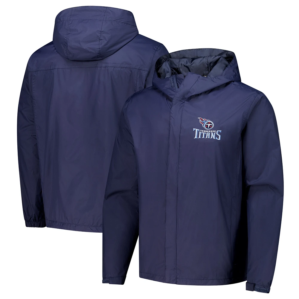 Men's Dunbrooke Navy Tennessee Titans Tropic Waterproof Packable Full-Zip Hoodie Jacket