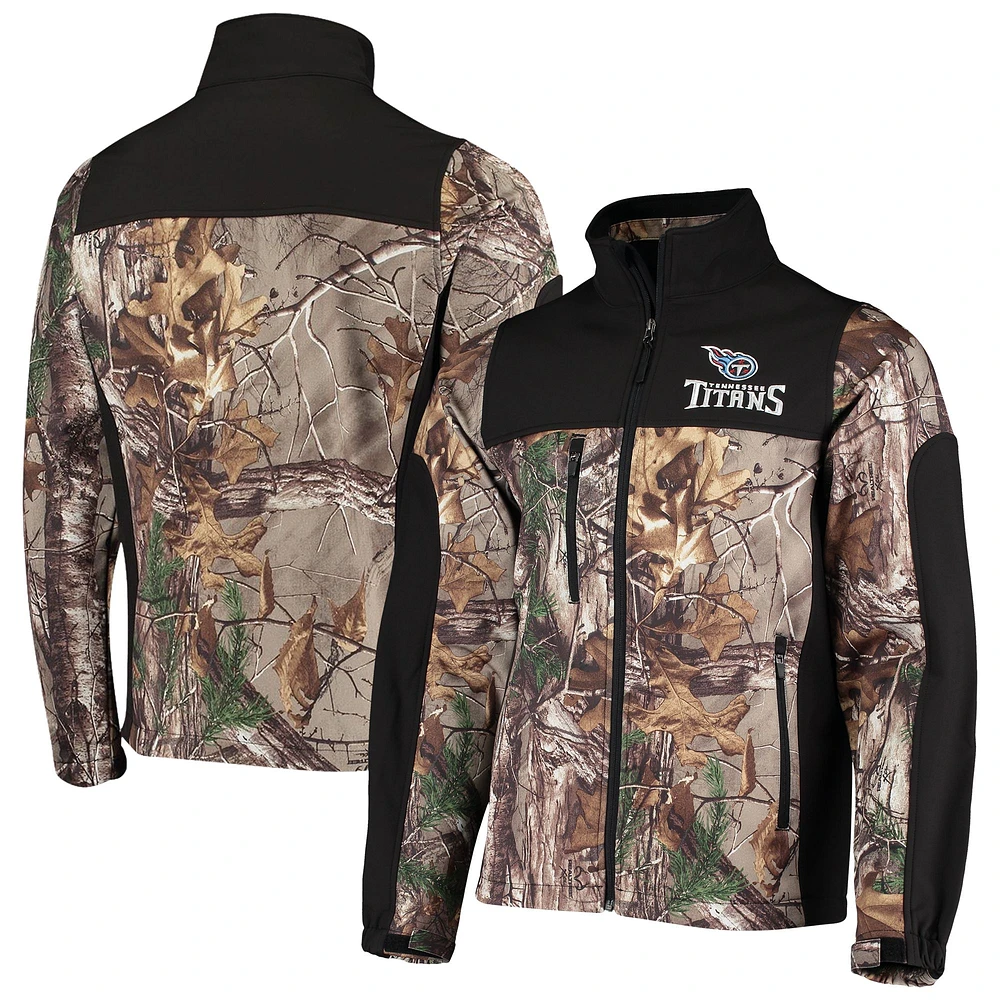 Men's Dunbrooke Realtree Camo/Black Tennessee Titans Hunter Softshell Full-Zip Jacket