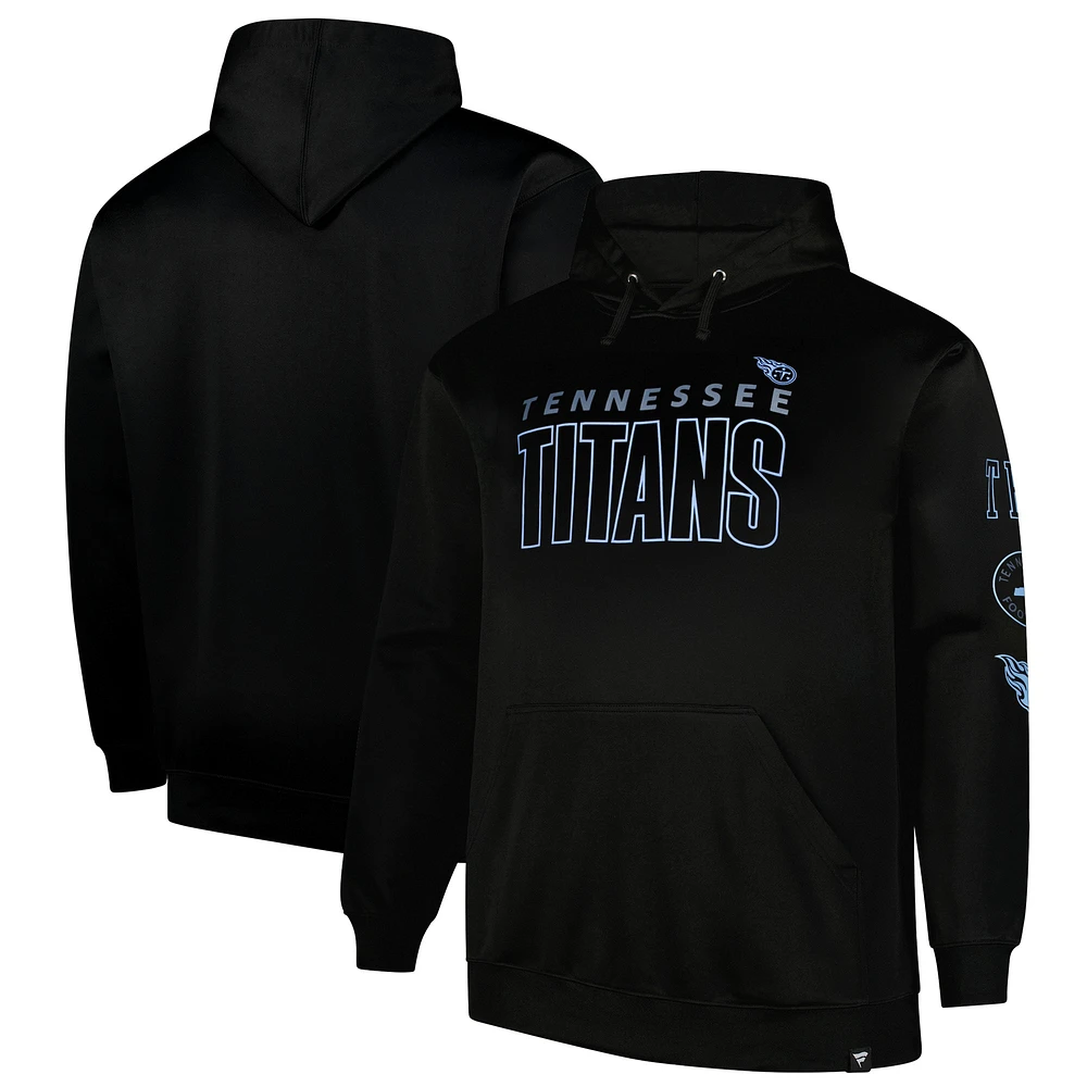 Sweat à capuche en polaire noir Fanatics Tennessee Titans pour hommes, grande taille