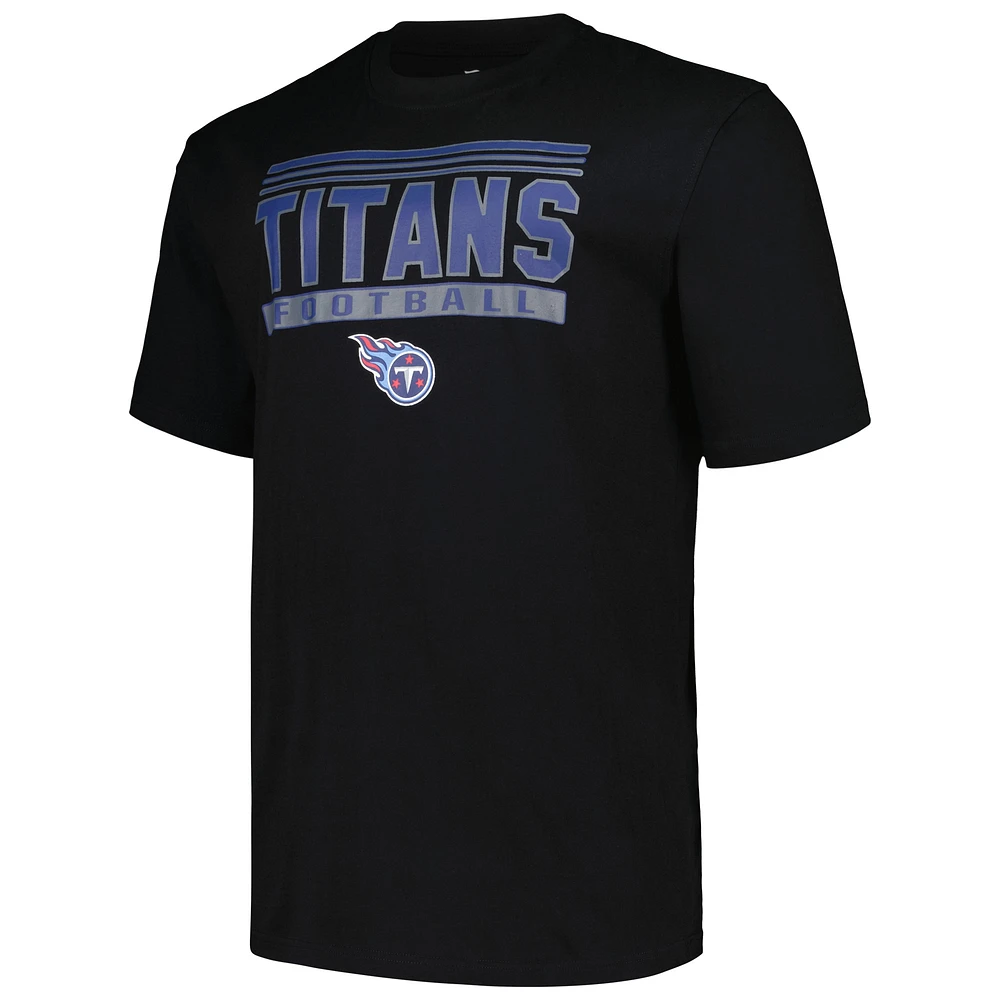 T-shirt pop noir Big & Tall Fanatics pour hommes des Titans du Tennessee