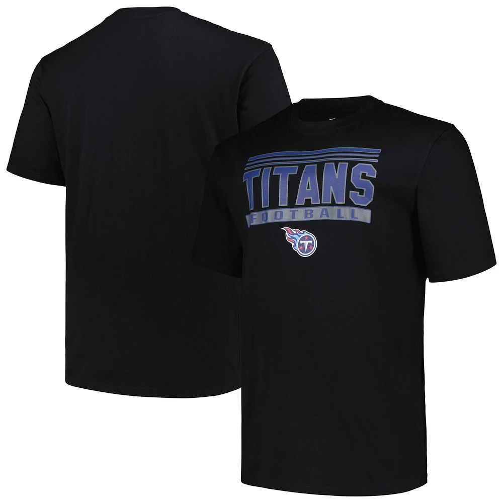 T-shirt pop noir Big & Tall Fanatics pour hommes des Titans du Tennessee