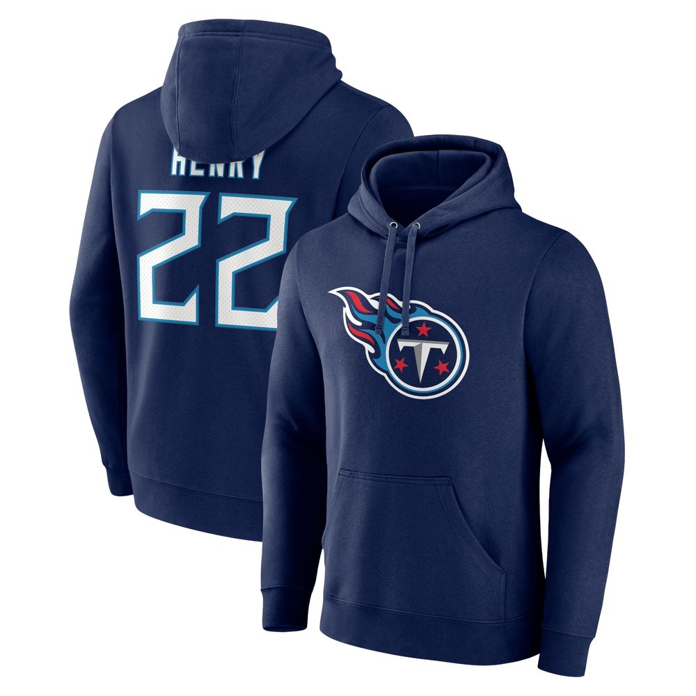 Fanatics Branded Men's Derrick Henry Navy Tennessee Titans Player Icon Name and Number T-Shirt - Navy