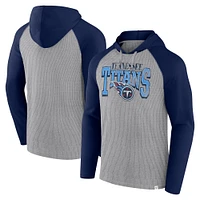 Men's Fanatics Gray/Navy Tennessee Titans Under Center Long Sleeve Hoodie T-Shirt